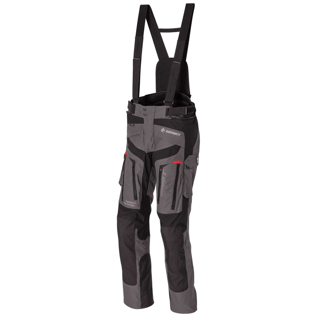 Germot Textilhose InsideOut Herren, anthrazit und rot, Touring-Hose mit robustem Material und bequemem Schnitt, Nahaufnahme