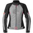 Germot Textiljacke Tara Damen, grau-schwarz-rot, touring Jacke mit Reißverschlüssen und Belüftung für Damen.