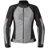 Germot Textiljacke Tara Damen, grau-schwarz-rot, touring Jacke mit Reißverschlüssen und Belüftung für Damen.