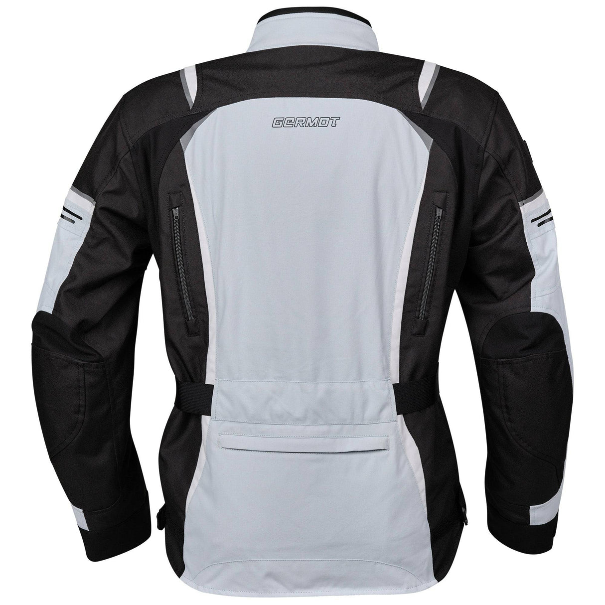 Helle und schwarze Damen-Textiljacke Germot Aria, Touring-Jacke mit strapazierfähigem Material und wasserdichter Oberfläche.