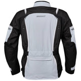 Helle und schwarze Damen-Textiljacke Germot Aria, Touring-Jacke mit strapazierfähigem Material und wasserdichter Oberfläche.