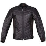 Helle und schwarze Damen-Textiljacke Germot Aria, touring Jacke mit sichtbarem Reißverschluss und Steppdetails, auf weißem Hintergrund