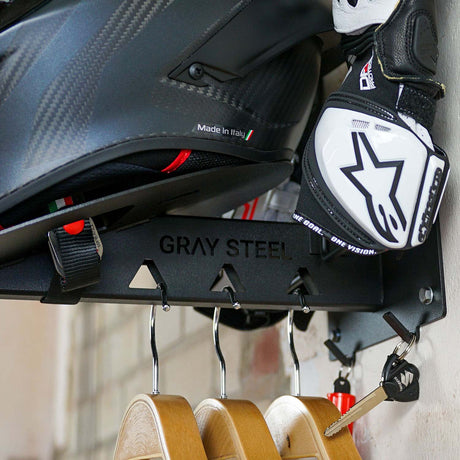 Gray Steel X7 Wandhalter für Helm und Ausrüstung Mattschwarz