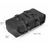 Schwarzer Kriega Rollpack-20, wasserdichter Gepäckträger-Rollpack mit verstellbaren Gurten und robustem Material für Motorradreisen