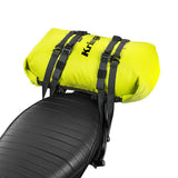 Kriega Rollpack-20 lime, grüner wasserdichter Rollpack für Motorradzubehör, mit verstellbaren Gurten und reflektierenden Elementen.