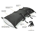 Kriega Rollpack-40 Coyote, robuster Rollpack in Coyote-Farbe mit verstellbaren Gurten und reflektierenden Elementen, Seitenfächer sichtbar