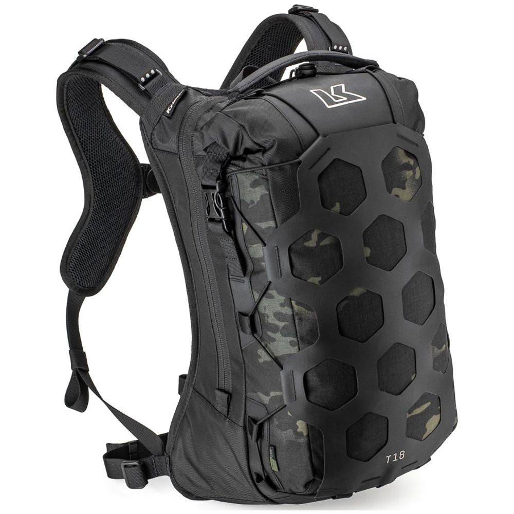 Kriega Trail 18 Rucksack in Multicam Black mit verstellbaren Schultergurten und mehreren Fächern, ideal für Outdoor-Aktivitäten