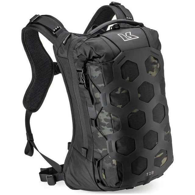 Kriega Trail 18 Rucksack in Multicam Black mit verstellbaren Schultergurten und mehreren Fächern, ideal für Outdoor-Aktivitäten