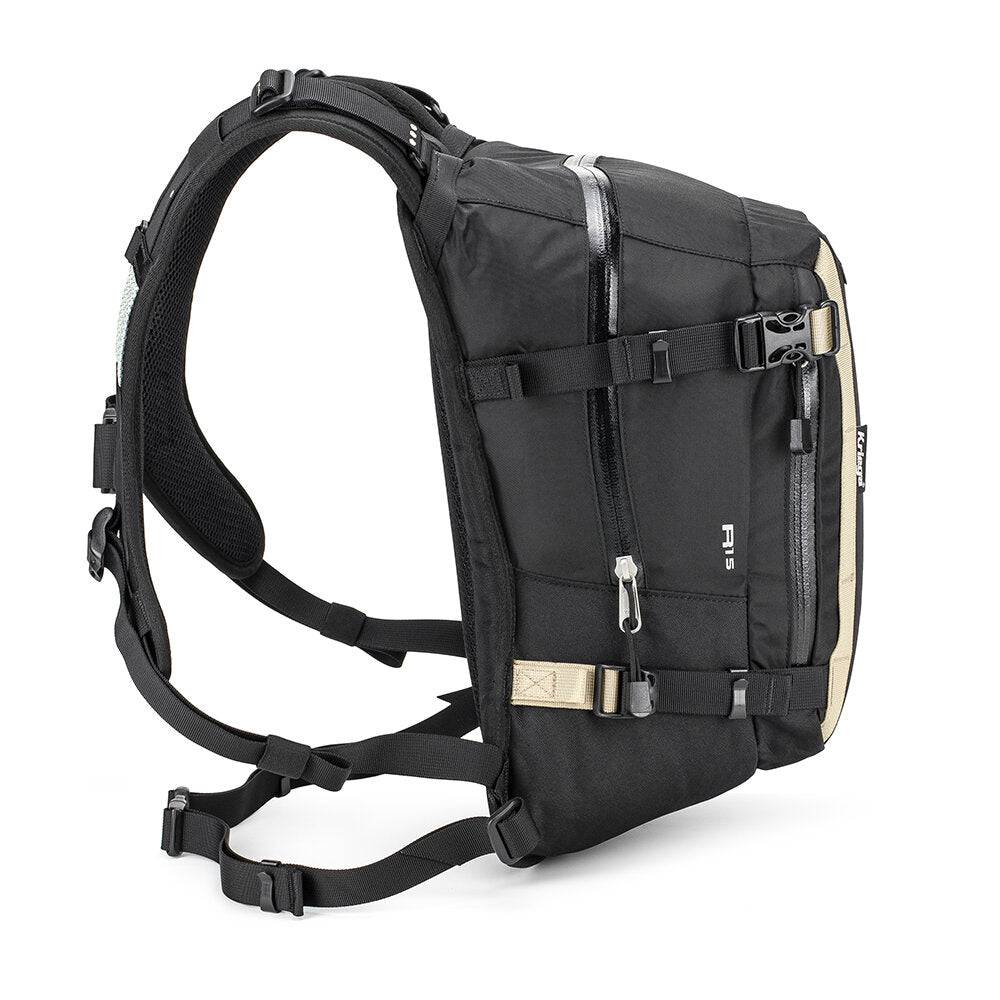 Kriega R15 Rucksack, schwarzer Wanderrucksack mit mehreren Fächern und verstellbaren Schultergurten, aus strapazierfähigem Material