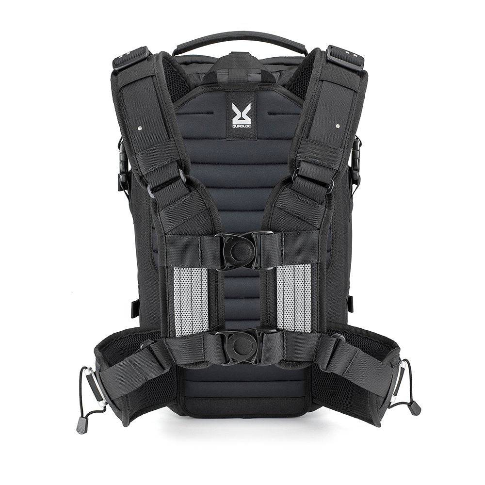 Kriega Rucksack R25 2024, schwarzes Modell mit gepolsterten Schultergurten und reflektierenden Elementen, ideal für unterwegs