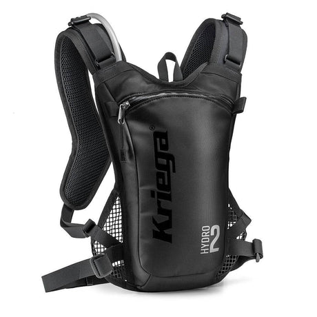 Schwarzer Kriega Hydro-2 Rucksack mit mehreren Fächern und verstellbaren Schultergurten, ideal für Outdoor und Alltag.