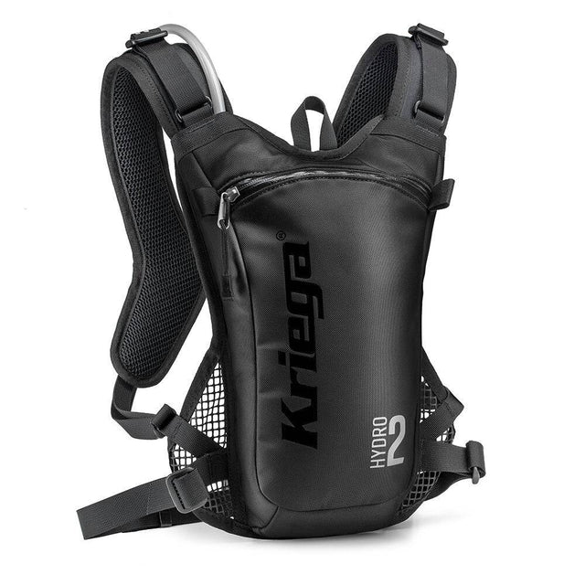 Schwarzer Kriega Hydro-2 Rucksack mit mehreren Fächern und verstellbaren Schultergurten, ideal für Outdoor und Alltag.