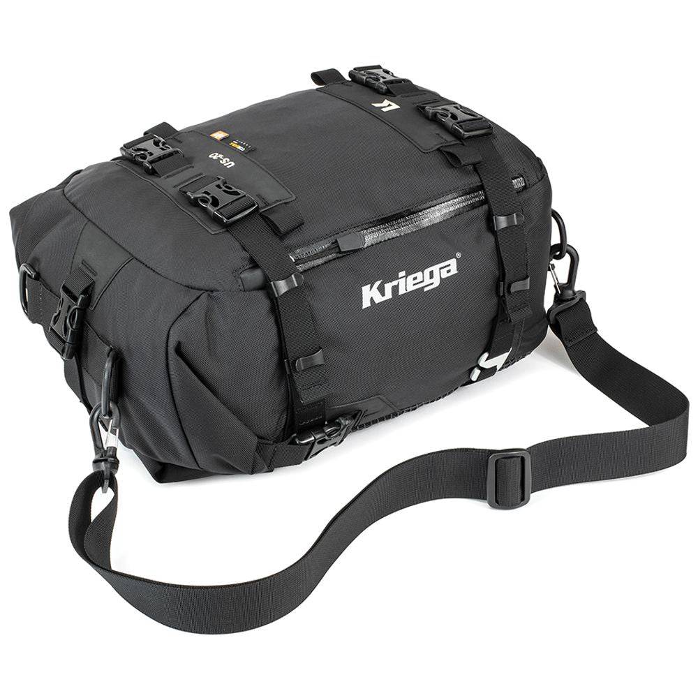 Robuste Kriega US-20 Drypack Tasche aus wasserdichtem Material, ideal für langlebigen Motorradzubehörtransport