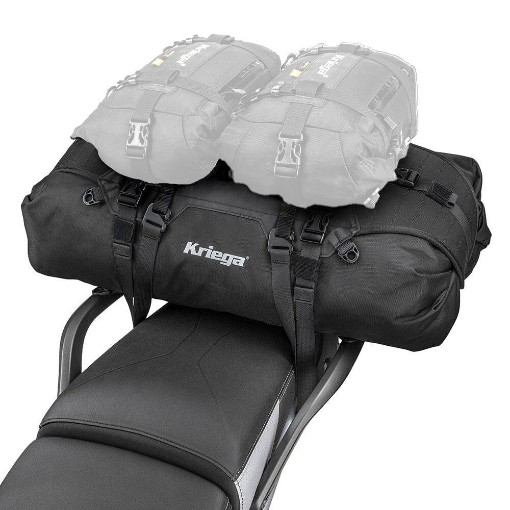 Robuste schwarze Kriega US-40 Drypack Tasche mit verstellbaren Gurten und wasserdichtem Material, ideal für Motorradtaschen.