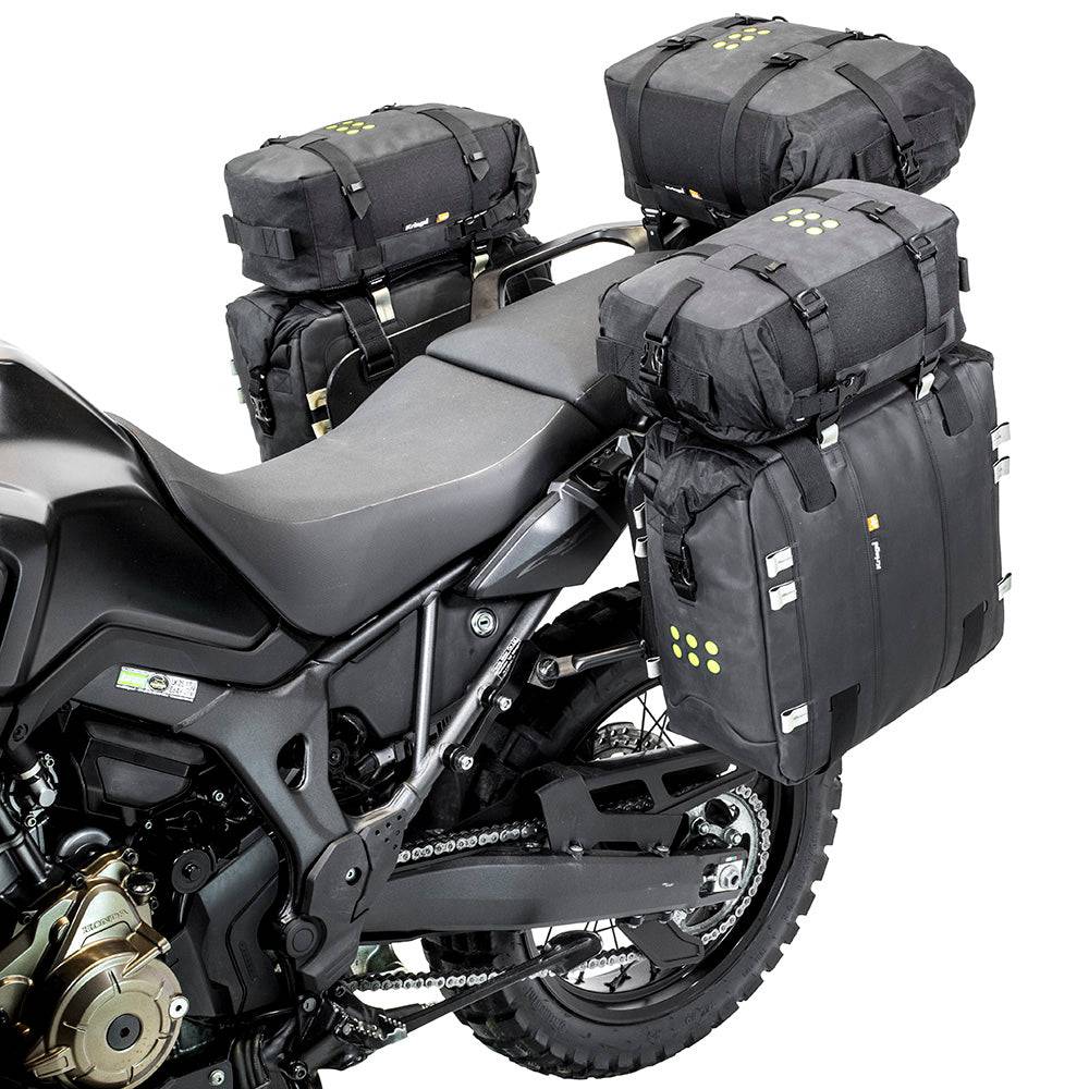Kriega OS-12 Gepäcktasche, robuste schwarze Tasche mit verstellbarem Gurt und Reflektoren, für Motorräder geeignet