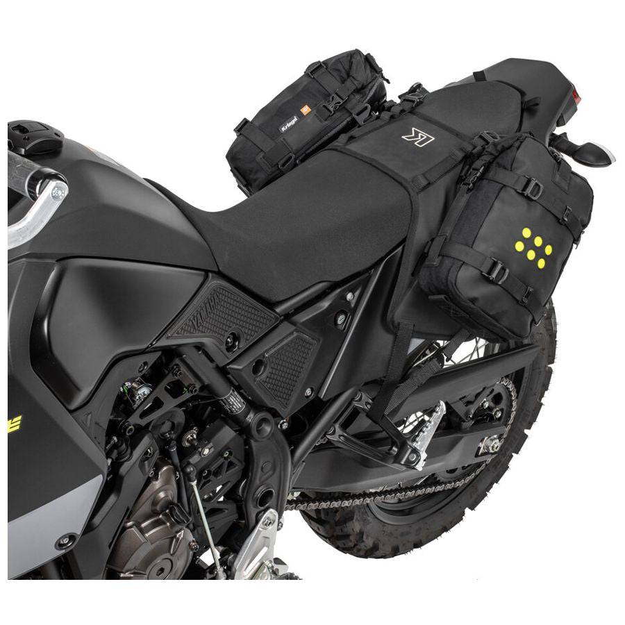 Montageset für Kriega OS-Base und Yamaha Tenere 700, inklusive Befestigungssystem für OS-Taschen, in schwarzer Ausführung