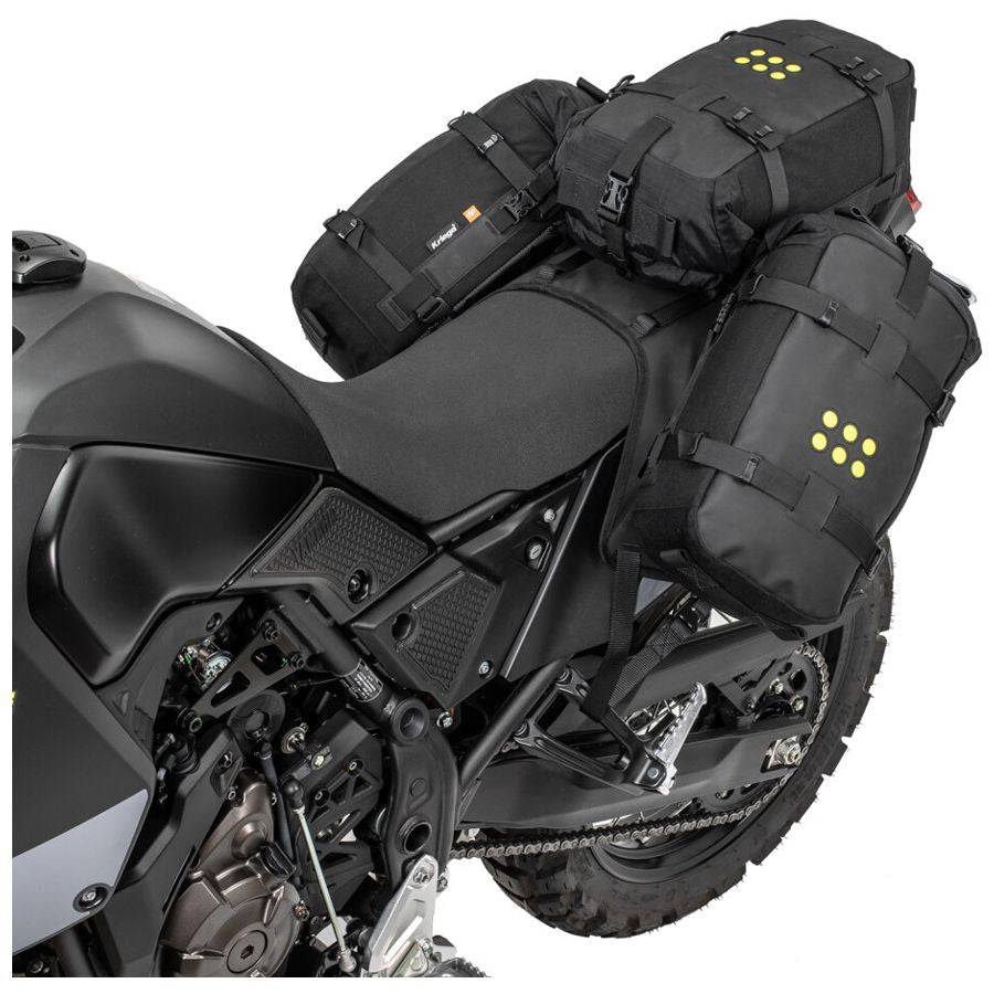 Montagekit für Kriega OS-Base für Yamaha Tenere 700, Befestigungssystem für robuste OS-Taschen, schwarzes Metalldesign