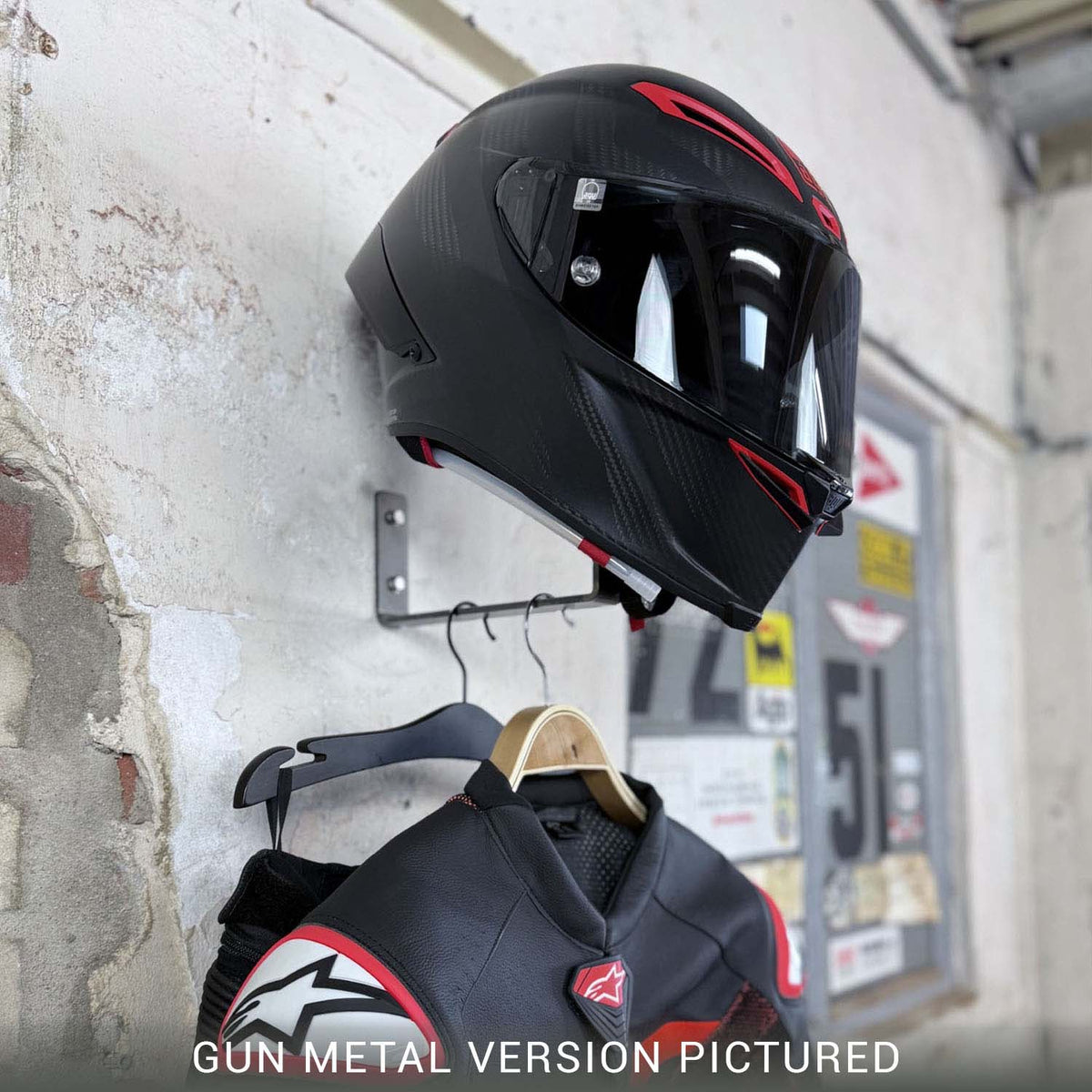 Gray Steel X3 Wandhalter für Helm und Ausrüstung Mattschwarz