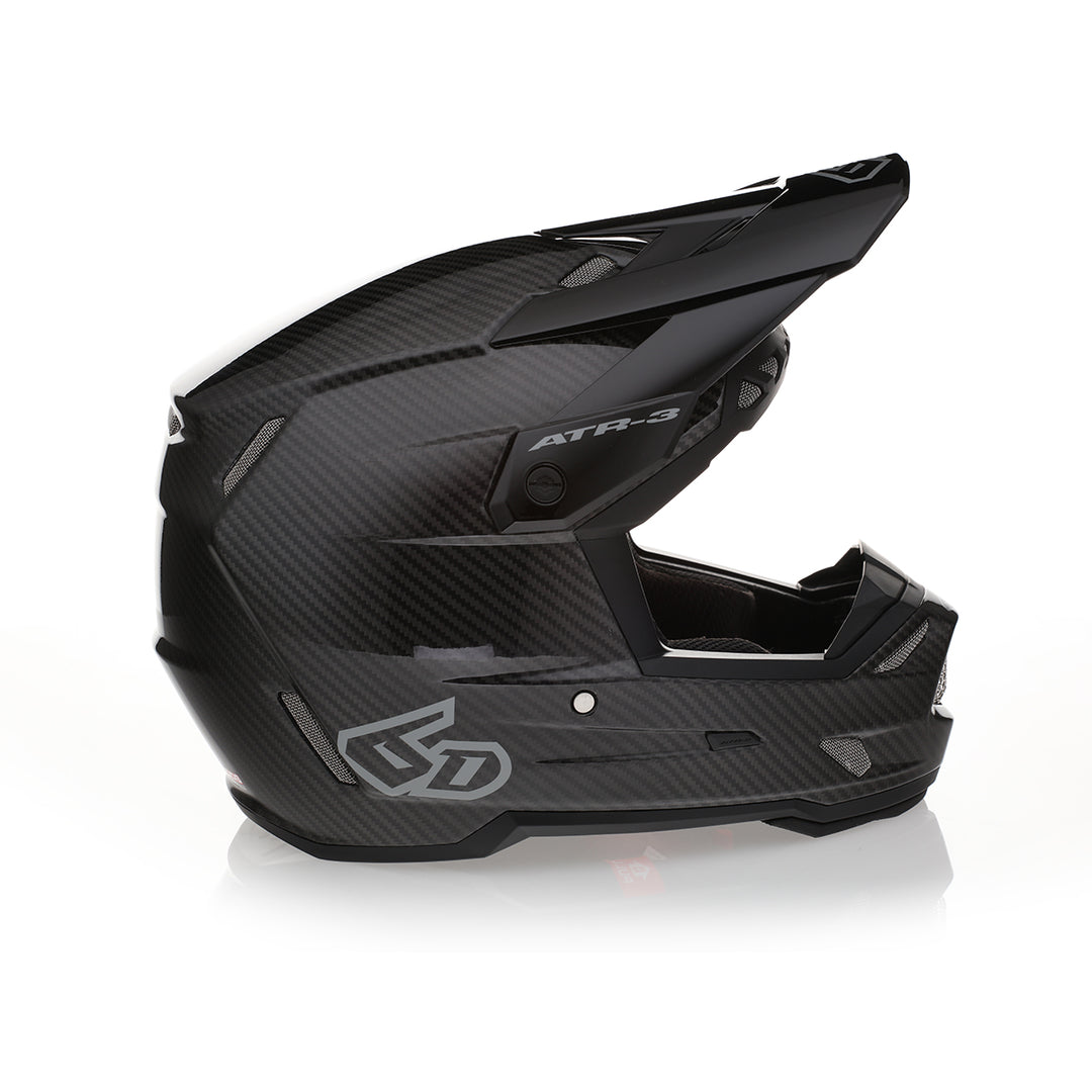 6D ATR-3 Helm Solid Schwarz Glänzend FIM