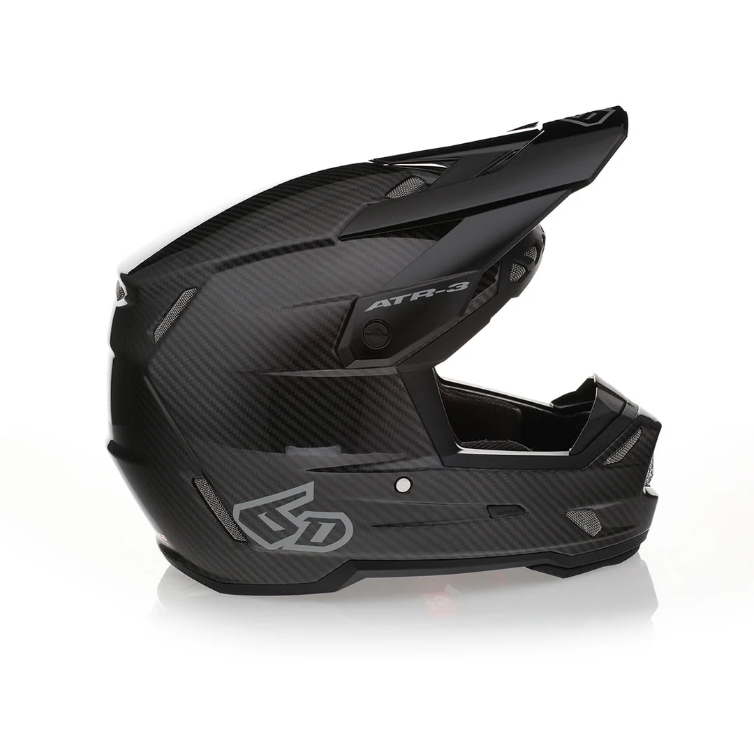 6D ATR-3 Helm Solid Schwarz Glänzend FIM