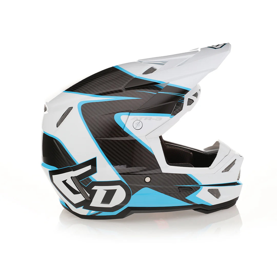 6D ATR-3 Helm Wave Glänzend Cyan/Weiß FIM