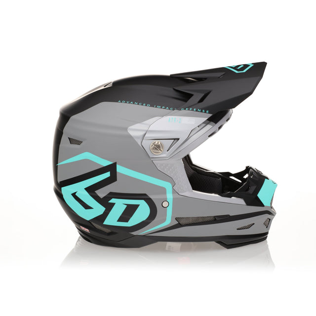 6D ATR-2 Motocrosshelm in Teal mit schützender Außenschale und Belüftung, ideal für Offroad-Motocrossfahrer.