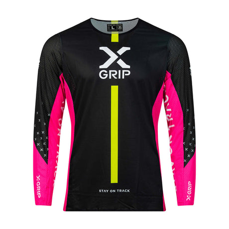X-GRIP Motocross Jersey Tungsten Schwarz/Pink