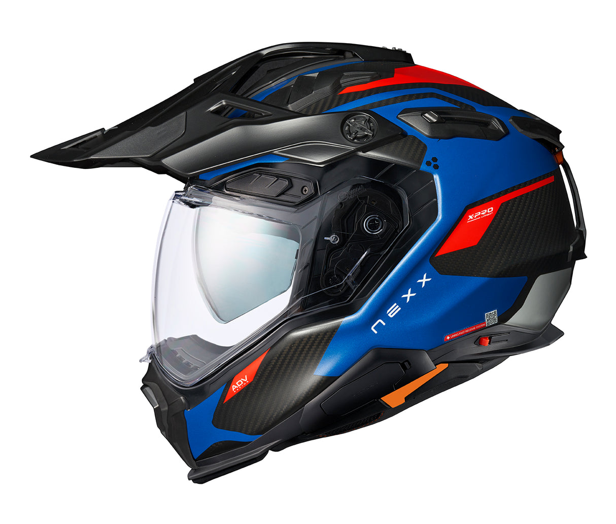 NEXX Helm X.WED3 KEYO CARBON Blau.Rot Matt