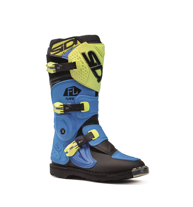 Sidi FLAME LIGHT Motocross Stiefel Hellblau Limette Schwarz