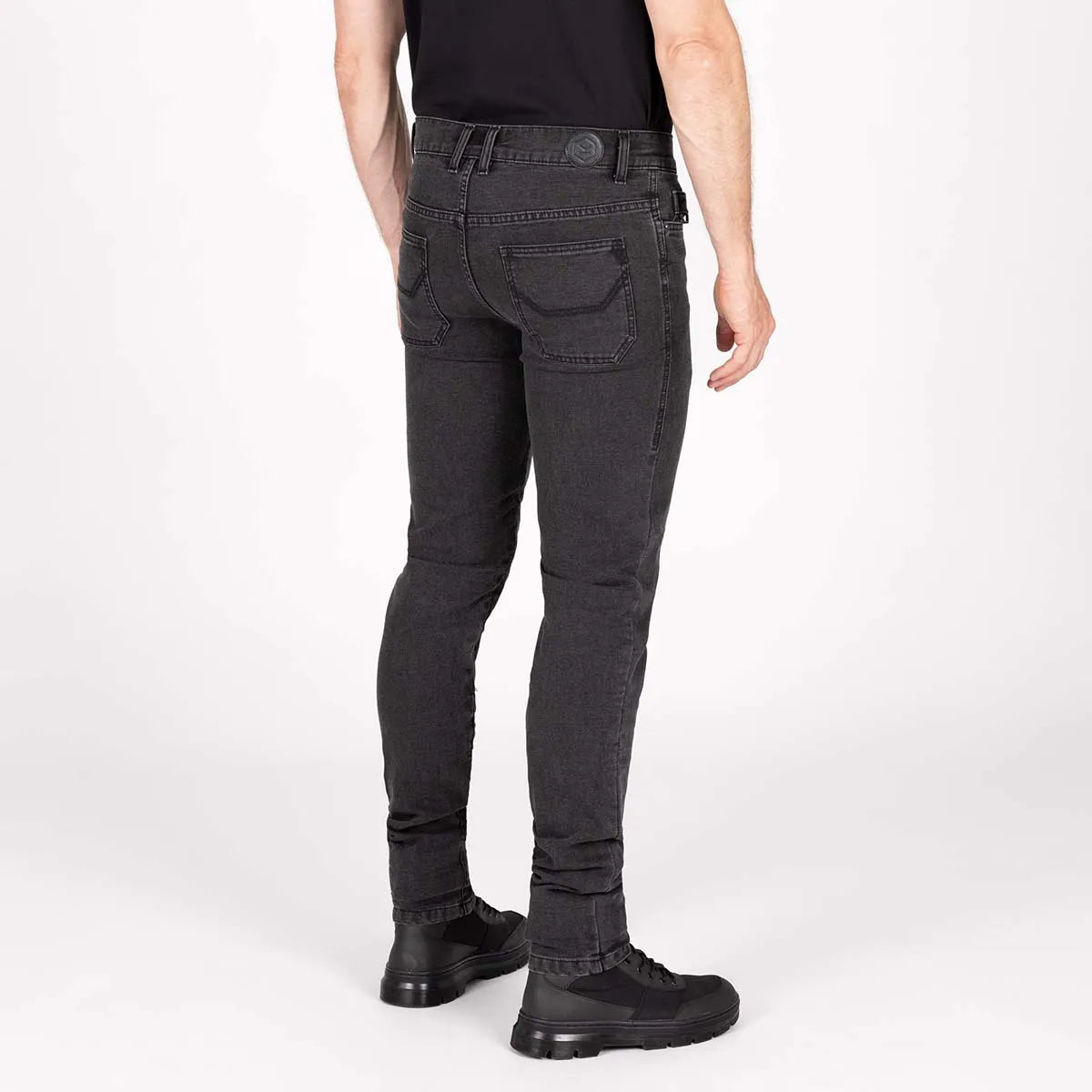 KNOX Colton Schmal Kurz Superweich Herren Motorradjeans Anthrazit