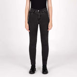 KNOX Colton Eng Kurz Damen Motorradjeans Stone Wash Indigo