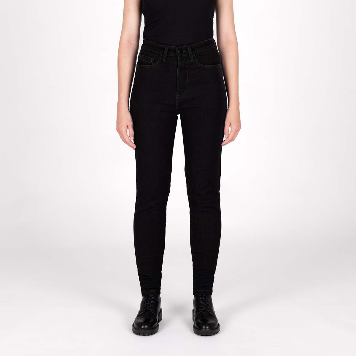 KNOX Shield MK2 Klassisch Kurz Damen Motorradjeans Schwarz