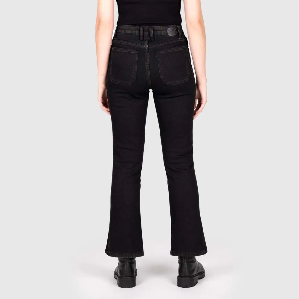 KNOX Cartmel Kick Flare Regular Damen Motorradjeans Schwarz/Rust