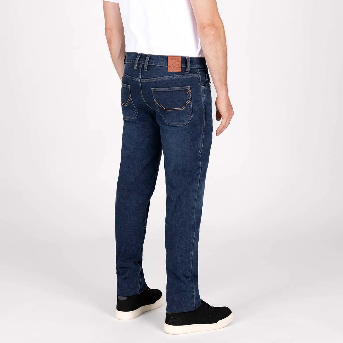 KNOX Kirkstone Gerade Kurz Herren Motorradjeans Stone Wash Indigo