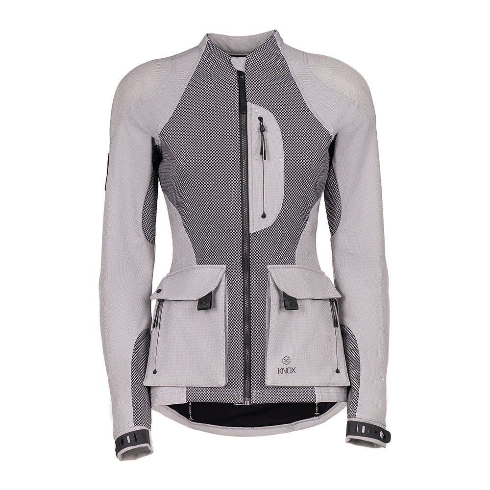 KNOX Tor Damen Motorrad-Adventurejacke Hellgrau