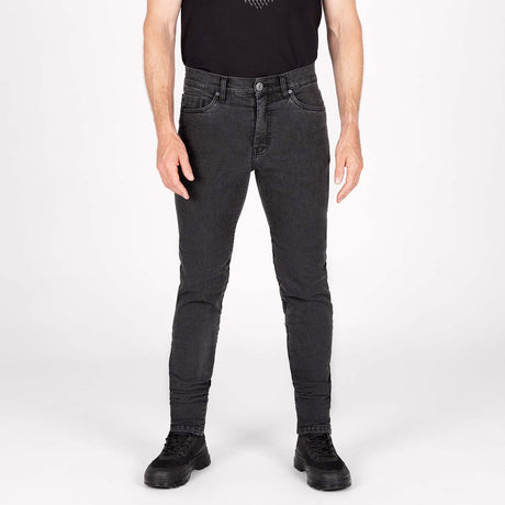 KNOX Colton Schmal Kurz Superweich Herren Motorradjeans Anthrazit