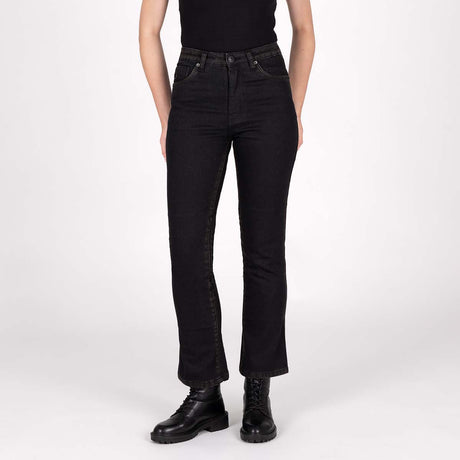 KNOX Cartmel Kick Flare Kurz Damen Motorradjeans Schwarz/Rust