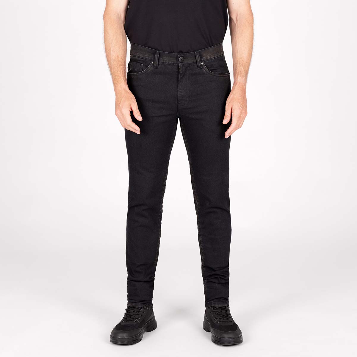 KNOX Colton Schmal Kurz Herren Motorradjeans Schwarz/Rust