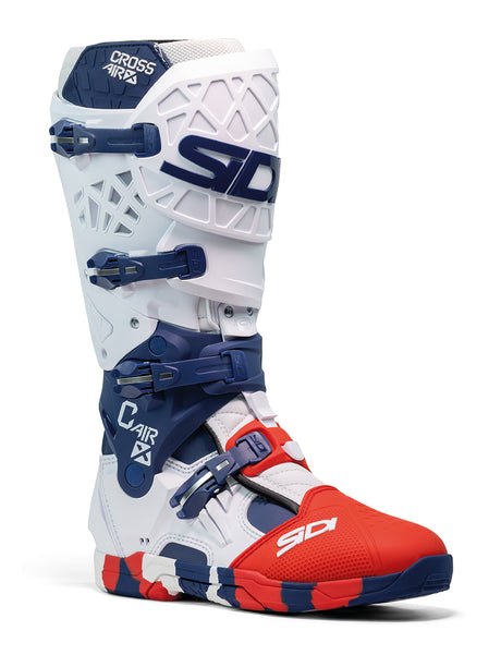 Sidi CROSSAIR X Motocross Stiefel Weiß Marineblau Rot