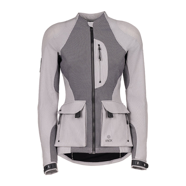 KNOX Tor Damen Motorrad-Adventurejacke Hellgrau