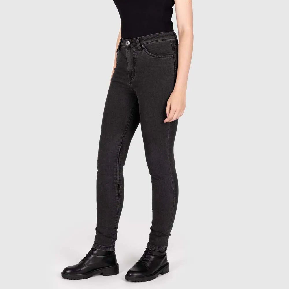 KNOX Colton Eng Damen Motorradjeans Stone Wash Indigo