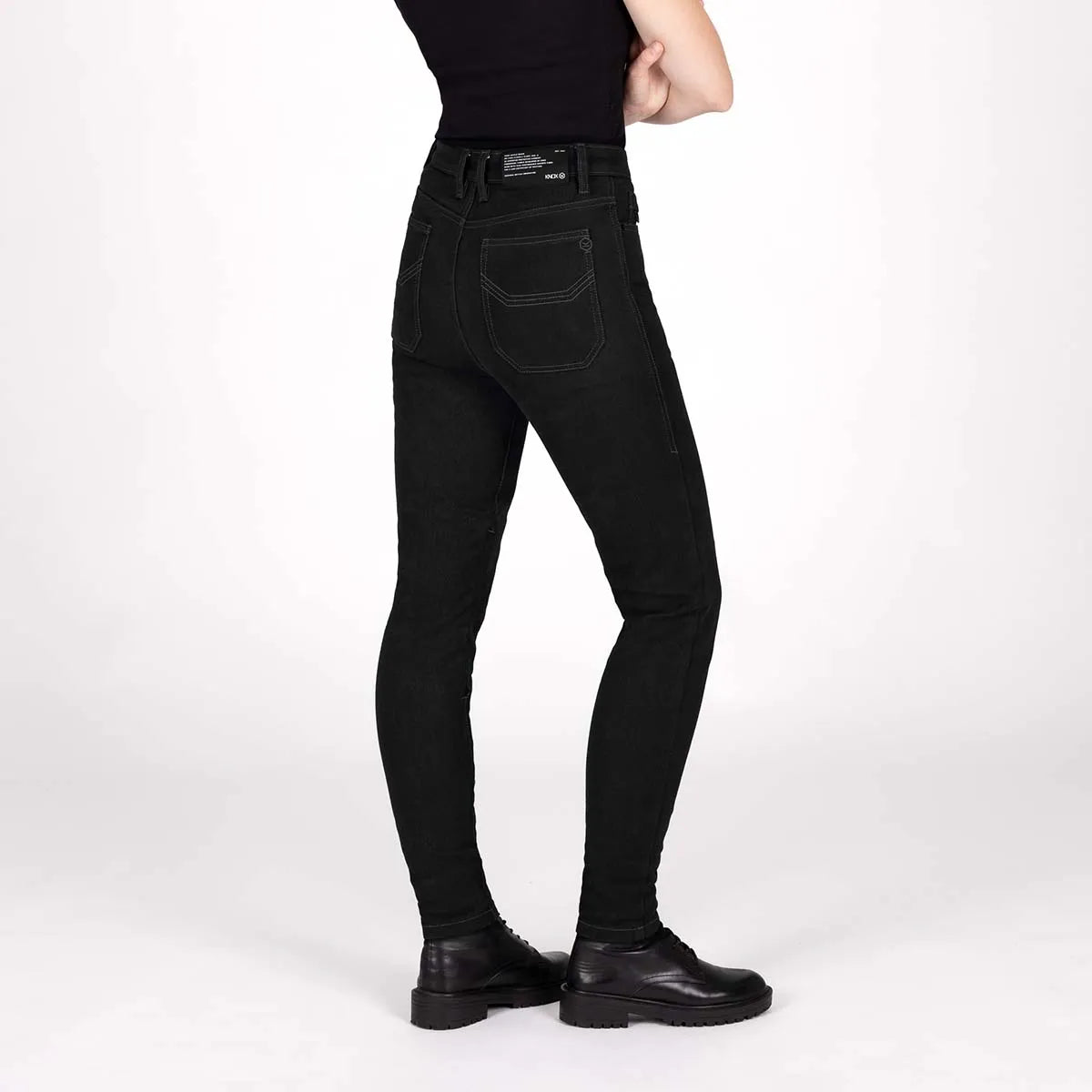 KNOX Shield MK2 Klassisch Kurz Damen Motorradjeans Schwarz