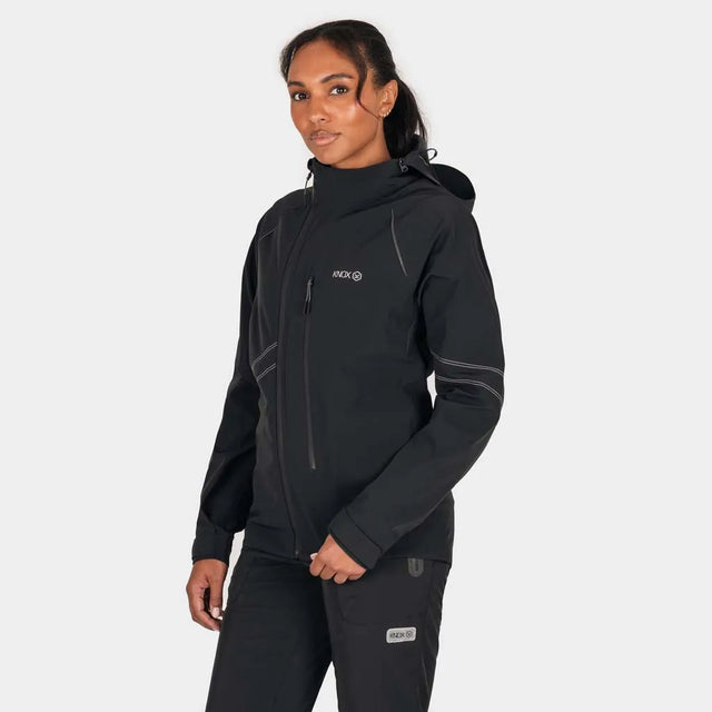 KNOX Impass Damen Motorrad-Regenjacke Schwarz