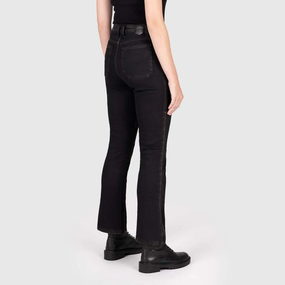KNOX Cartmel Kick Flare Regular Damen Motorradjeans Schwarz/Rust