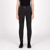 KNOX Colton Eng Kurz Damen Motorradjeans Schwarz