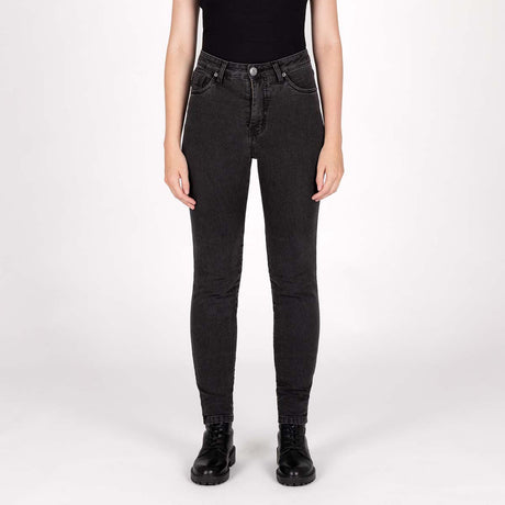 KNOX Colton Eng Kurz Damen Motorradjeans Schwarz
