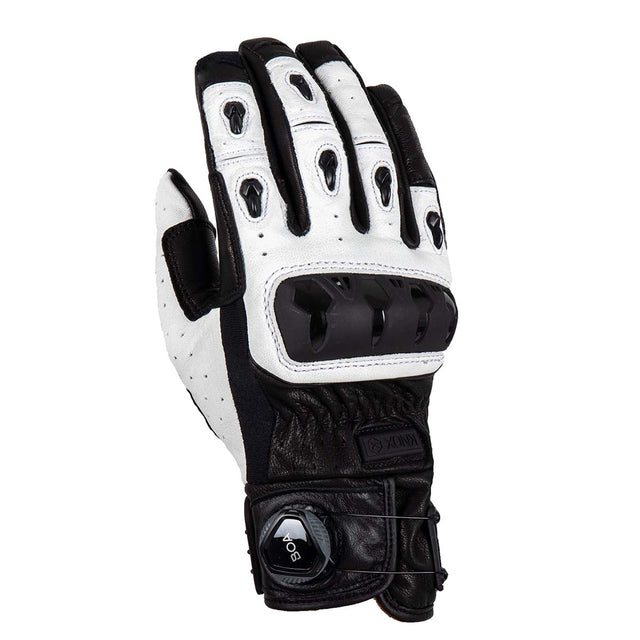 KNOX Orsa Leder MK3 Unisex Motorradhandschuhe Schwarz/Weiß