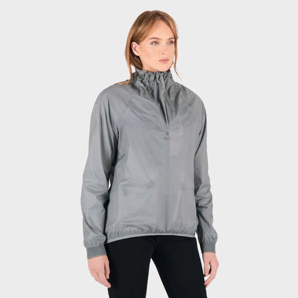 KNOX Tor Wasserdicht Shell Damen Motorrad-Regenüberjacke Hellgrau