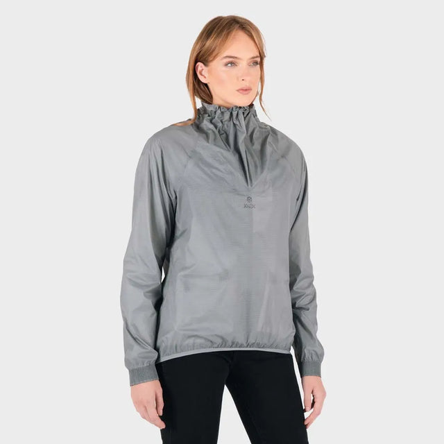 KNOX Tor Wasserdicht Shell Damen Motorrad-Regenüberjacke Hellgrau
