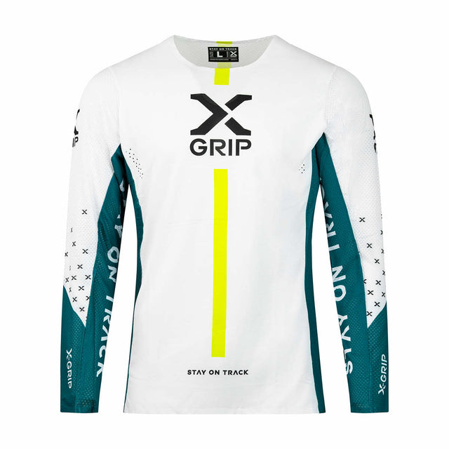X-GRIP Motocross Jersey Tungsten Weiß/Petrol